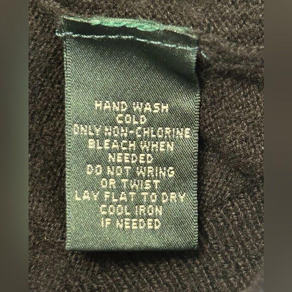 Lauren Ralph Lauren Silk Cashmere Blend Black Cardigan S Rhinestone Button Up - Picture 6 of 11